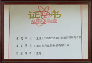 濟(jì)南市科學(xué)技術(shù)進(jìn)步獎一等獎（依普定）